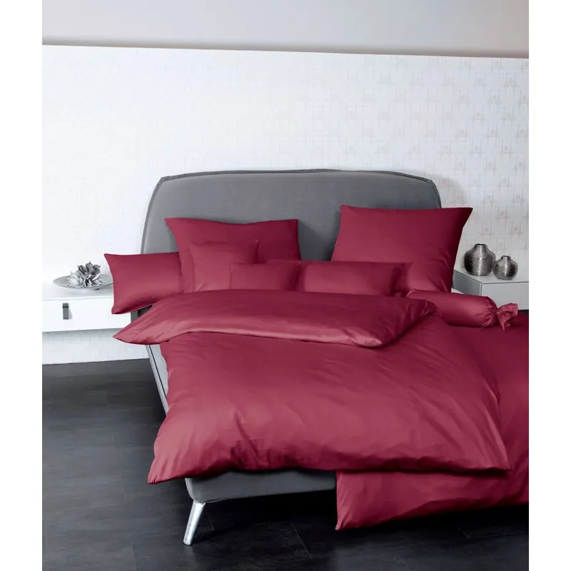 Janine Mako-Satin Bettwäsche 240x220+2x80x80 3 teilig Colors 31001-81-633 bordeaux