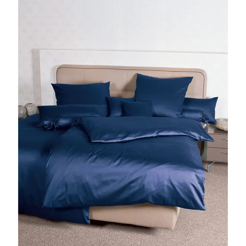Janine Mako-Satin Bettwäsche 240x220+2x80x80 3 teilig Colors 31001-82-633 marine