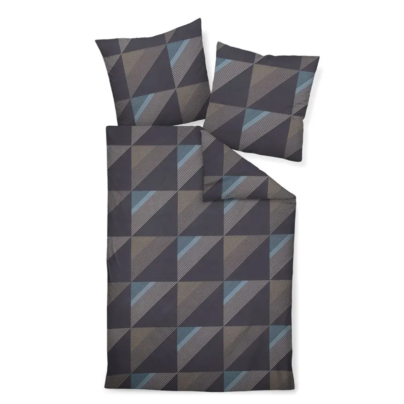 Janine Mako-Satin Bettwäsche 240x220,2x80x80 3 teilig  J. D. 87065-02-633 nachtschattenblau