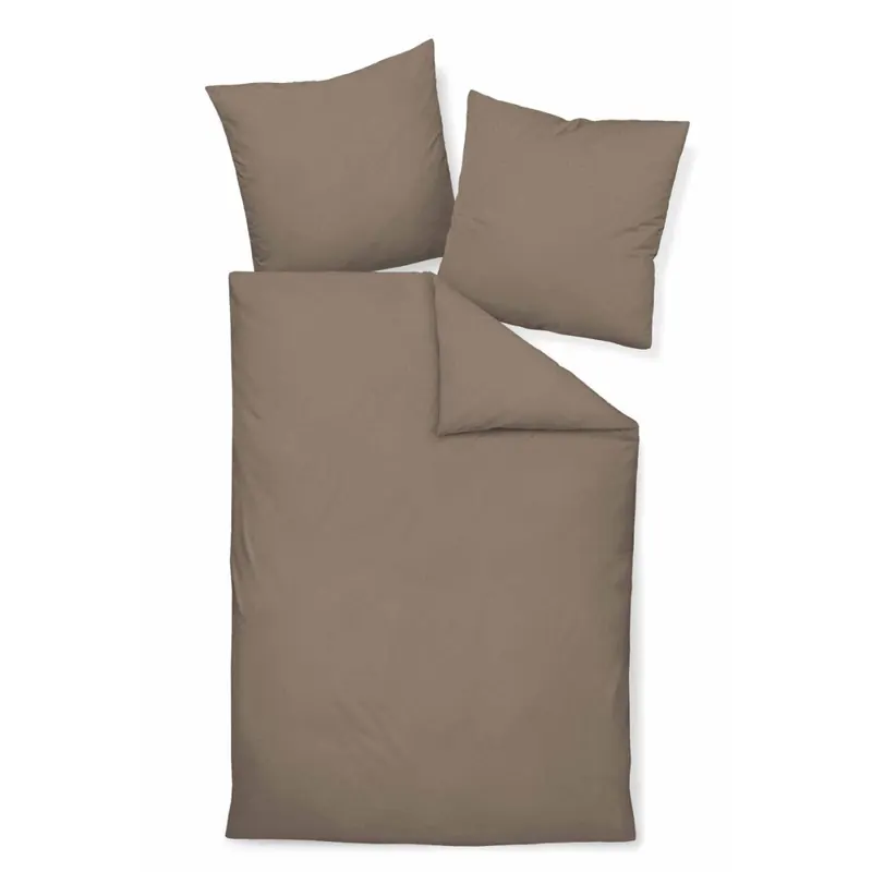 Janine Mako-Soft-Seersucker Bettwäsche 200X200+2x80x80 3 teilig  PIANO 125-57-620 taupe