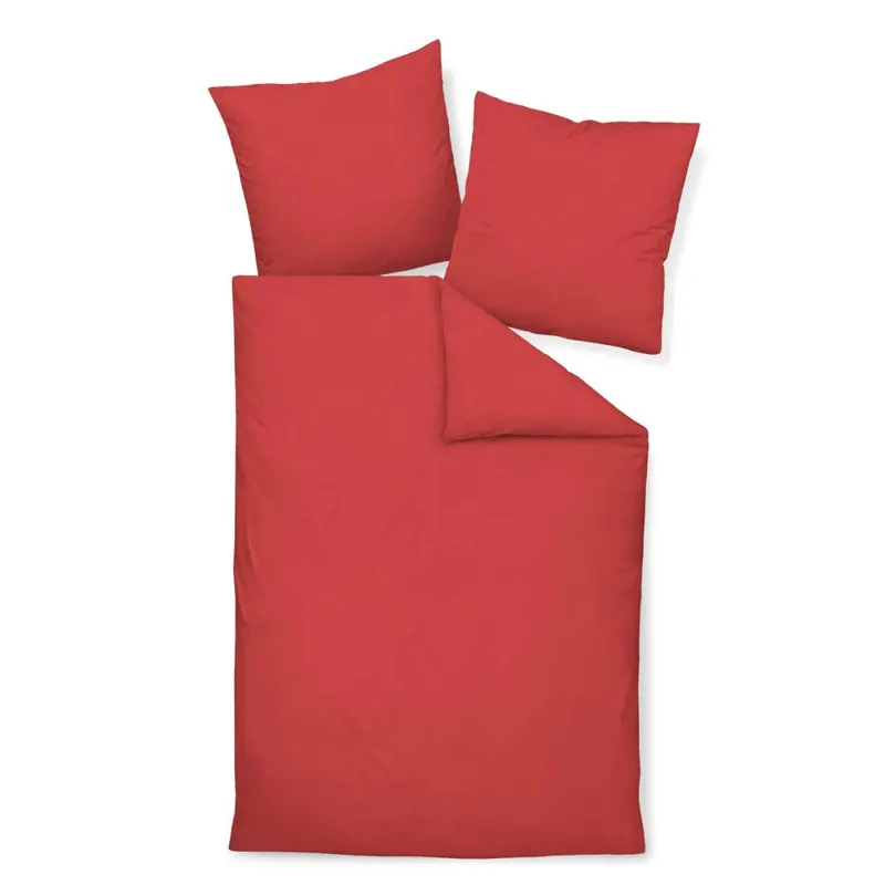 Janine Mako-Soft-Seersucker Bettwäsche 200X200+2x80x80 3 teilig  PIANO 125-61-620 rot