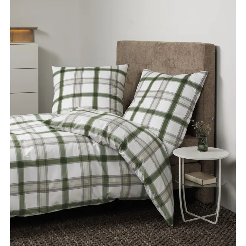 Janine Soft-Cotton Bettwäsche 135X200,80x80 2 teilig  Cortina 71002-06-500 grün platin