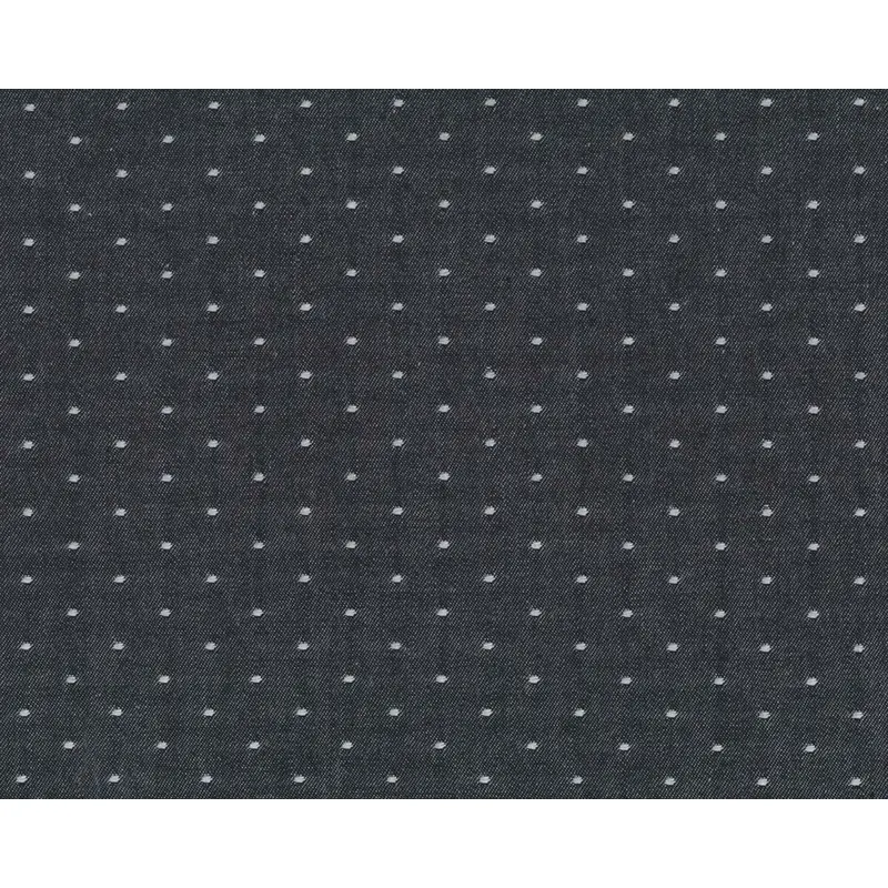 Jeansstoff CHAMBRAY DOTS, Punkte, schwarz meliert