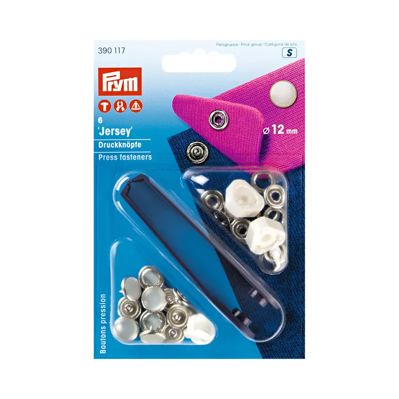 Jersey-Druckknöpfe PERLMUTT, 12 mm, Prym