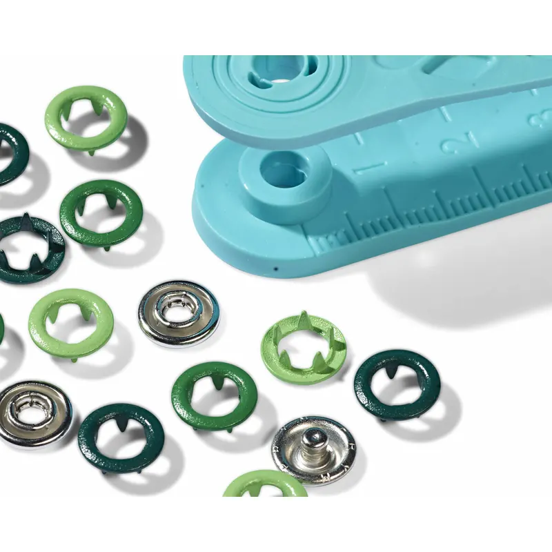 Jersey-Druckknöpfe RING, Farbmix grün, Prym Love
