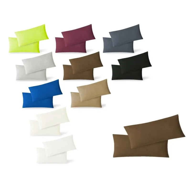 Jersey Kissenbezug 2er Set  40 x 80 cm schokobraun