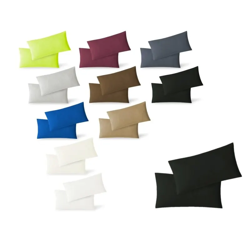 Jersey Kissenbezug 2er Set 40 x 80 cm schwarz