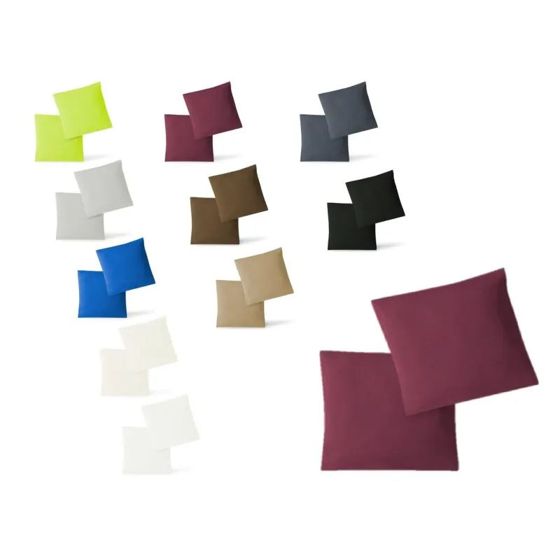 Jersey Kissenbezug 2er Set  80 x 80 cm bordeaux