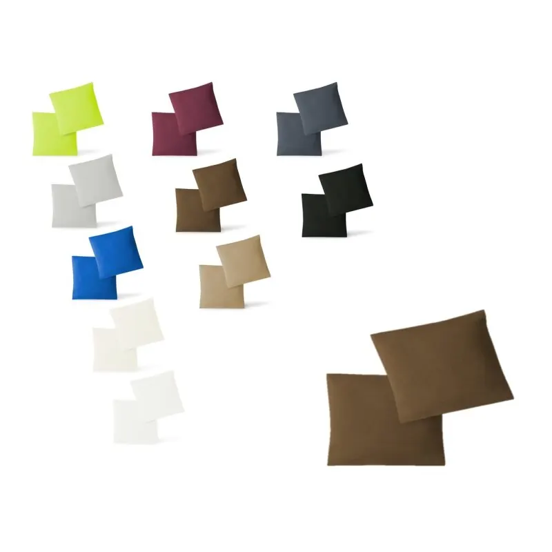 Jersey Kissenbezug 2er Set 80 x 80 cm schokobraun