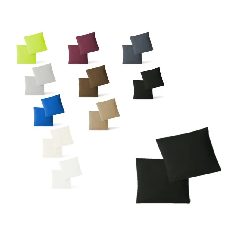 Jersey Kissenbezug 2er Set  80 x 80 cm schwarz