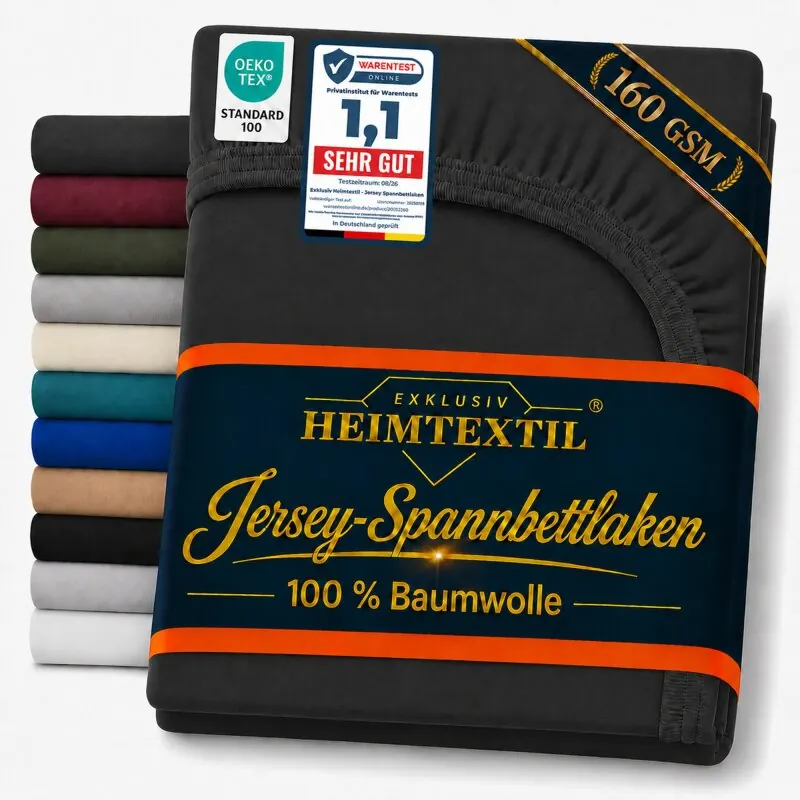 Jersey Spannbettlaken Deluxe 120 x 200 cm Schwarz