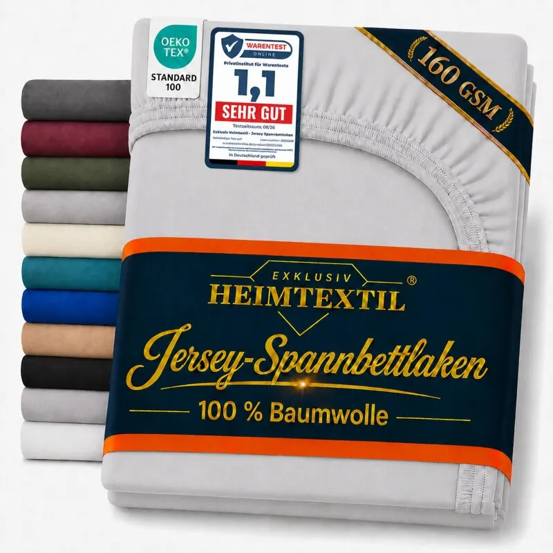Jersey Spannbettlaken Deluxe 120 x 200 cm Silber