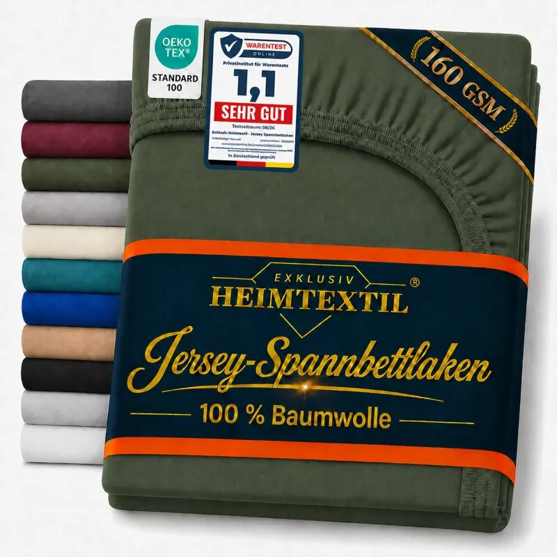 Jersey Spannbettlaken Deluxe 200 x 220 cm Dunkelgrün