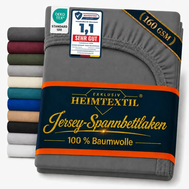 Jersey Spannbettlaken Deluxe 60 x 120 - 70 x 140 cm Anthrazit