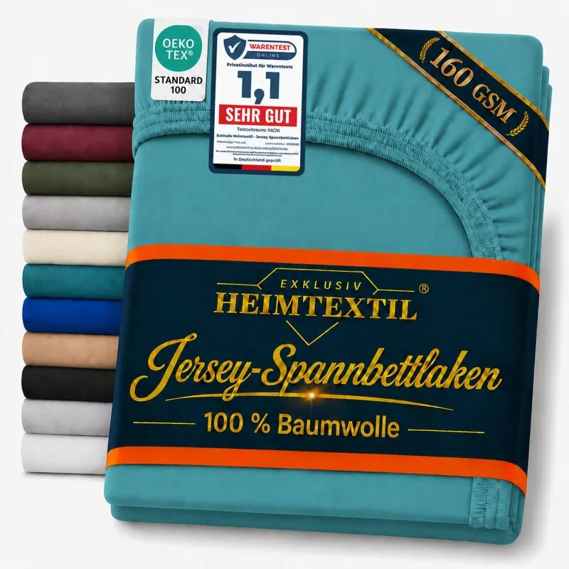Jersey Spannbettlaken Deluxe 60 x 120 - 70 x 140 cm Petrol