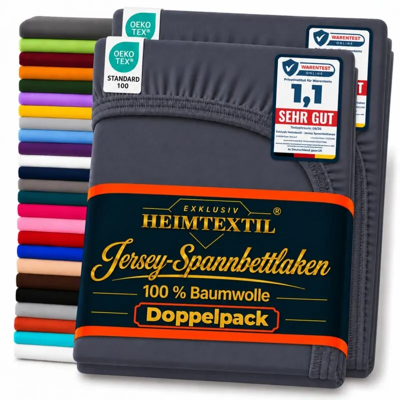 Jersey Spannbettlaken Doppelpack 140 - 160 x 200 cm Navyblau