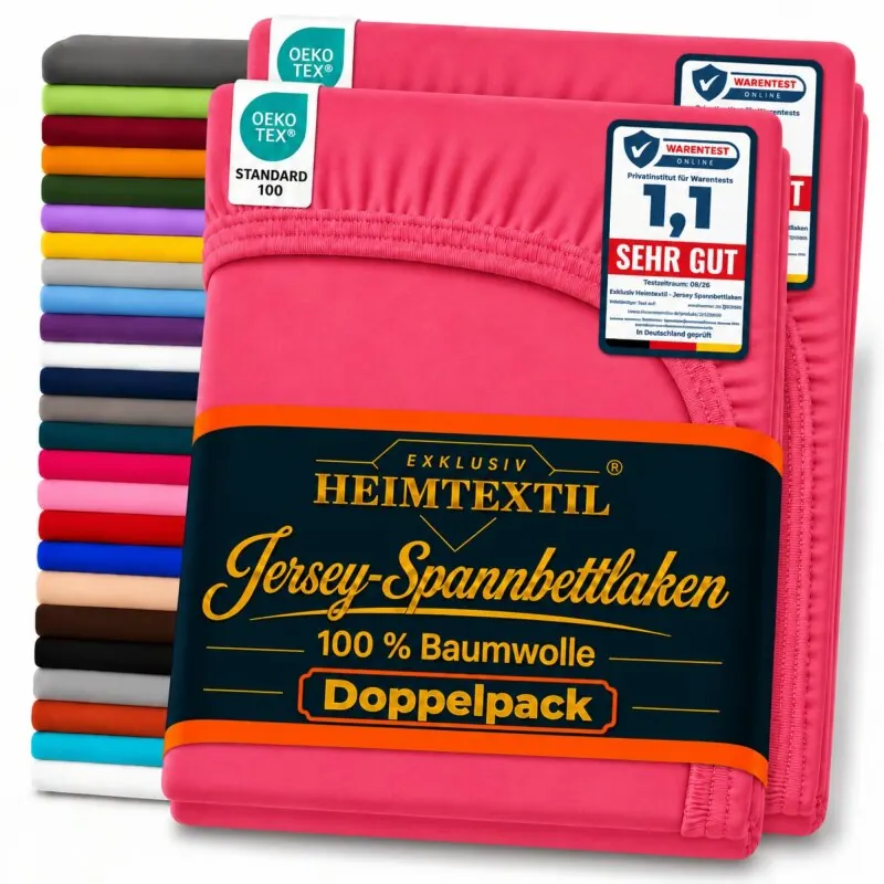 Jersey Spannbettlaken Doppelpack 90 - 100 x 200 cm Pink
