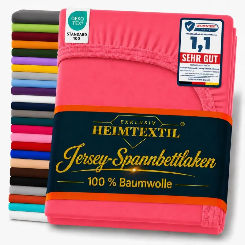 Jersey Spannbettlaken Premium 120 x 200 cm Pink