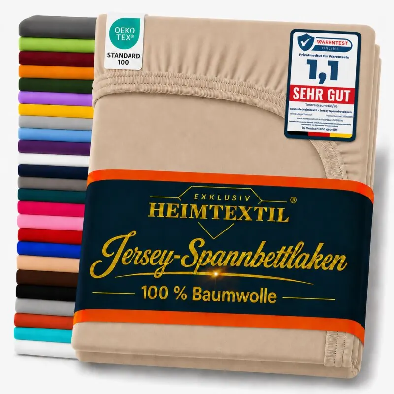 Jersey Spannbettlaken Premium 120 x 200 cm Sand