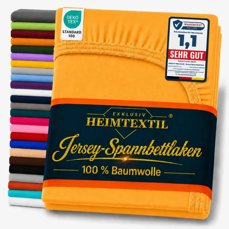 Jersey Spannbettlaken Premium 180 - 200 x 200 cm Curry