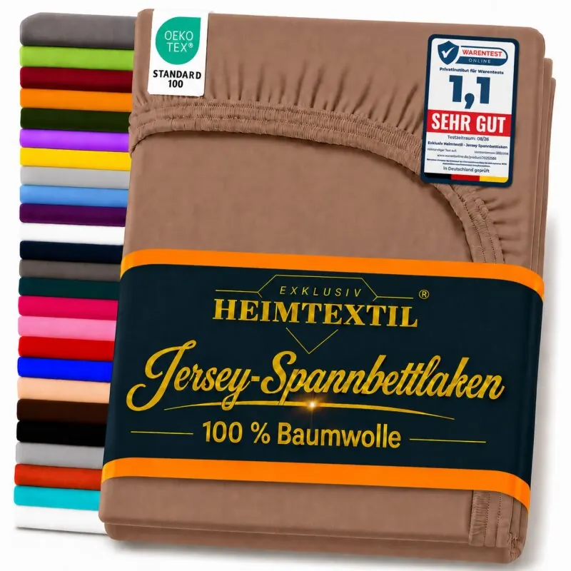 Jersey Spannbettlaken Premium 180 - 200 x 200 cm Schokobraun