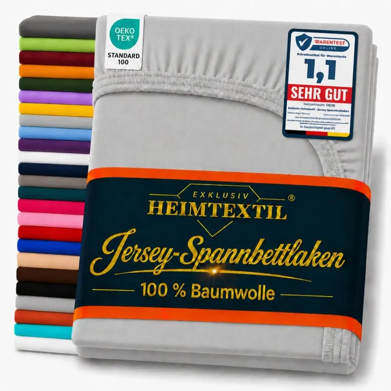 Jersey Spannbettlaken Premium 60 x 120 - 70 x 140 cm Grau