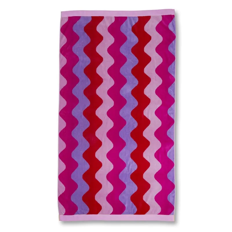 KAAT Amsterdam Heimtextilie Strandtuch KA Waves Multi 100 cm x 180 cm bunt