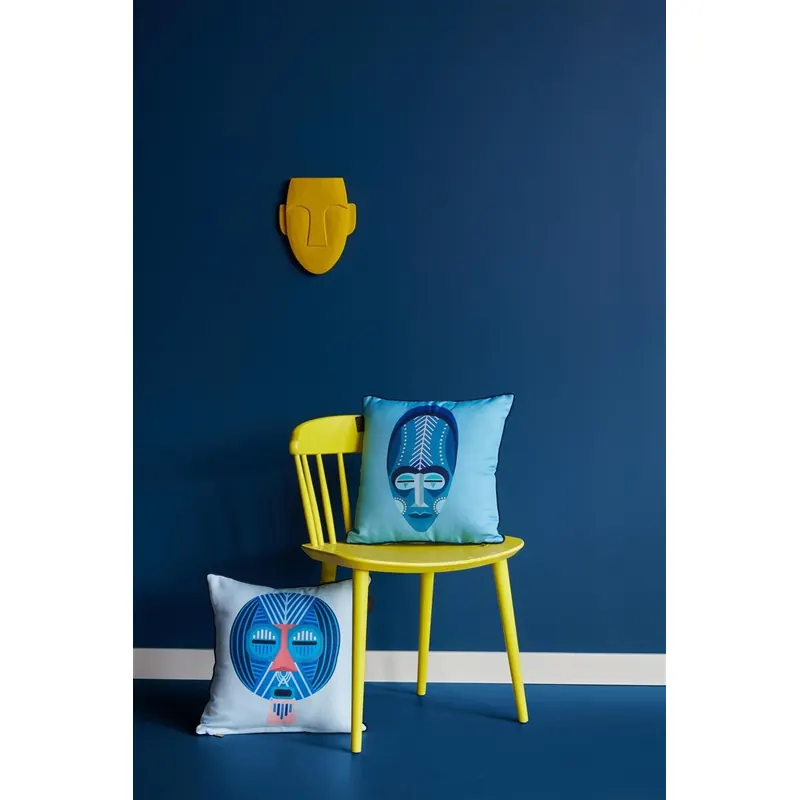 KAAT Amsterdam Kissen ko Mascara Blue 1 Zier Blau 40x40, 40 x 40 cm