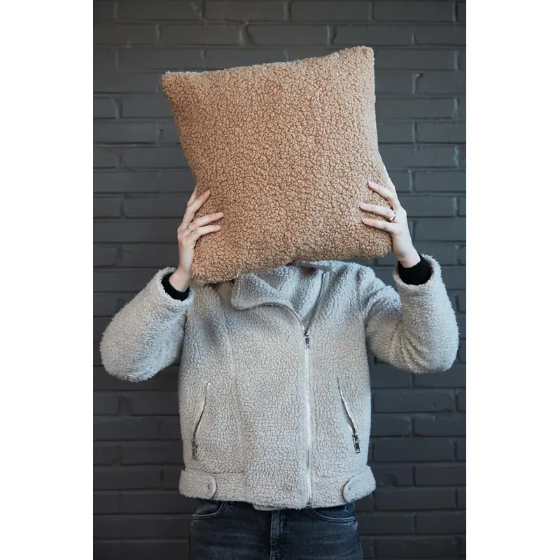 KAAT Amsterdam Kissen ko Sherpa Brown 1 Zier 45x45, 45 x 45 cm braun