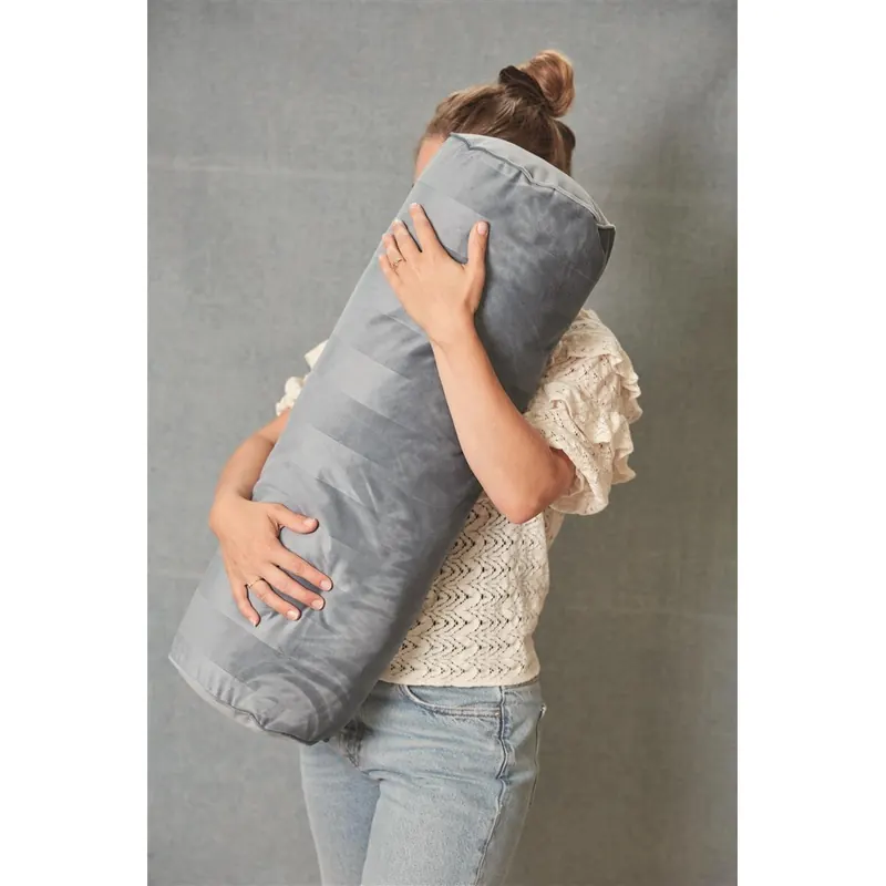 KAAT Amsterdam Kissen ko Softy Stripe Blue Grey 1 Zier Blau 22x70, 22 x 70 cm Grau
