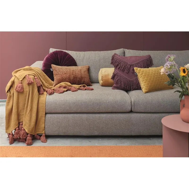 KAAT Amsterdam Kissen ko Softy Stripe Yellow 1 Zier 22x70, 22 x 70 cm gelb