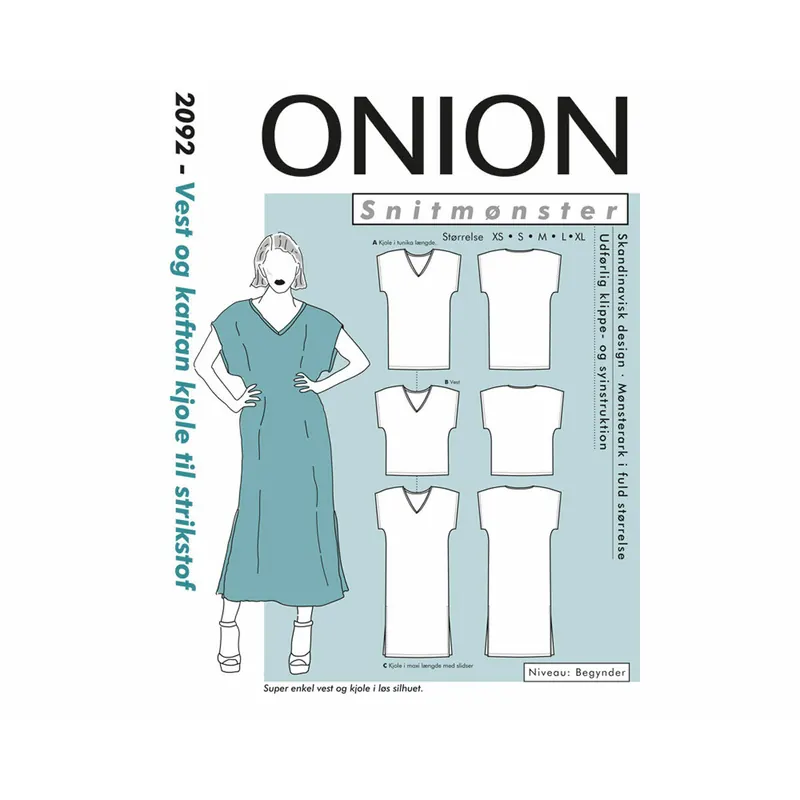 Kaftankleid und -oberteil, Schnittmuster ONION 2092