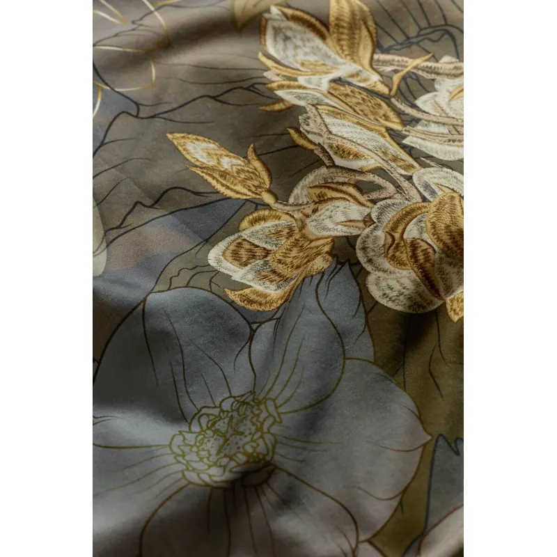 Kardol by Beddinghouse Bettwäsche Flornatus Mako-Satin 155 x 220 cm + 1x 80 x 80 cm Olivgrün