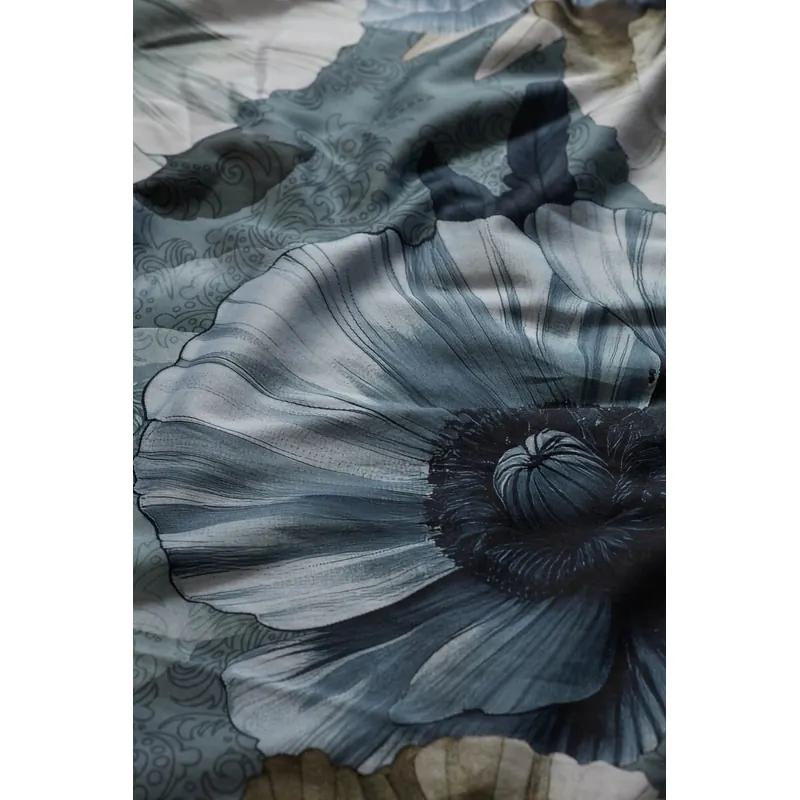 Kardol by Beddinghouse Bettwäsche Papavero Mako-Satin 155 x 220 cm + 1x 80 x 80 cm Blau