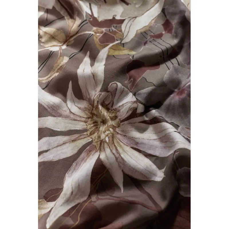 Kardol by Beddinghouse Bettwäsche Saffron Mako-Satin 135 x 200 cm + 1x 80 x 80 cm Graubraun