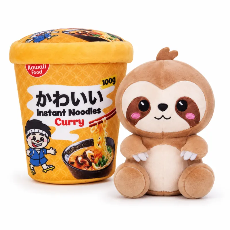 Kawaii Nudelbecher Plüsch Kuscheltier – 17 cm Faultier