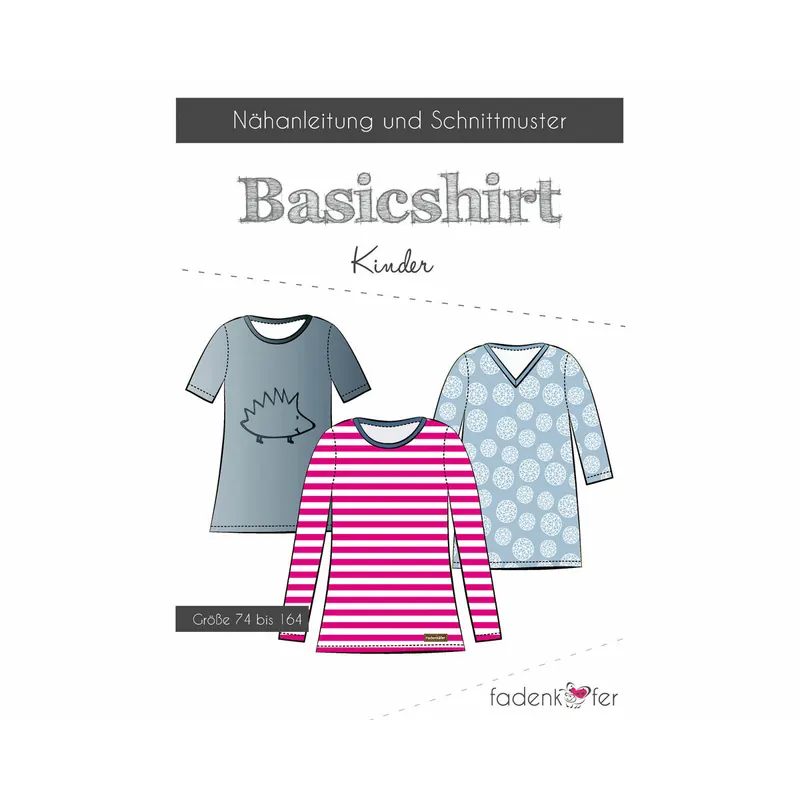 Kinder-Schnittmuster Basicshirt, fadenkäfer