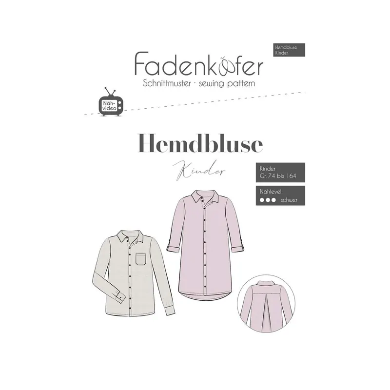 Kinder-Schnittmuster Hemdbluse, fadenkäfer