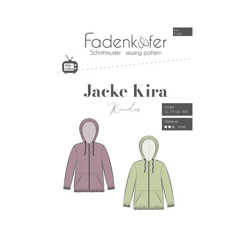 Kinder-Schnittmuster Jacke KIRA, fadenkäfer