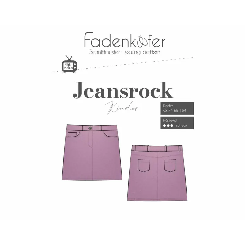 Kinder-Schnittmuster Jeansrock, fadenkäfer