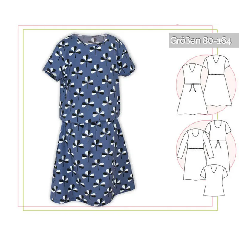 Kinder-Schnittmuster Jerseykleid & Shirt, lillesol basics No.62