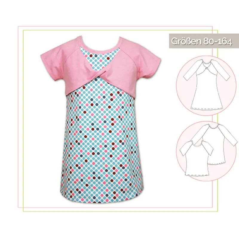 Kinder-Schnittmuster Kleid KNOTENRAGLAN, lillesol basics No.48