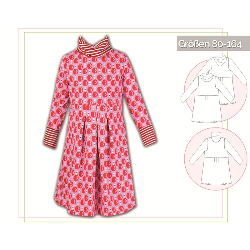 Kinder-Schnittmuster Kleid mit Rollkragen, lillesol basics No.39
