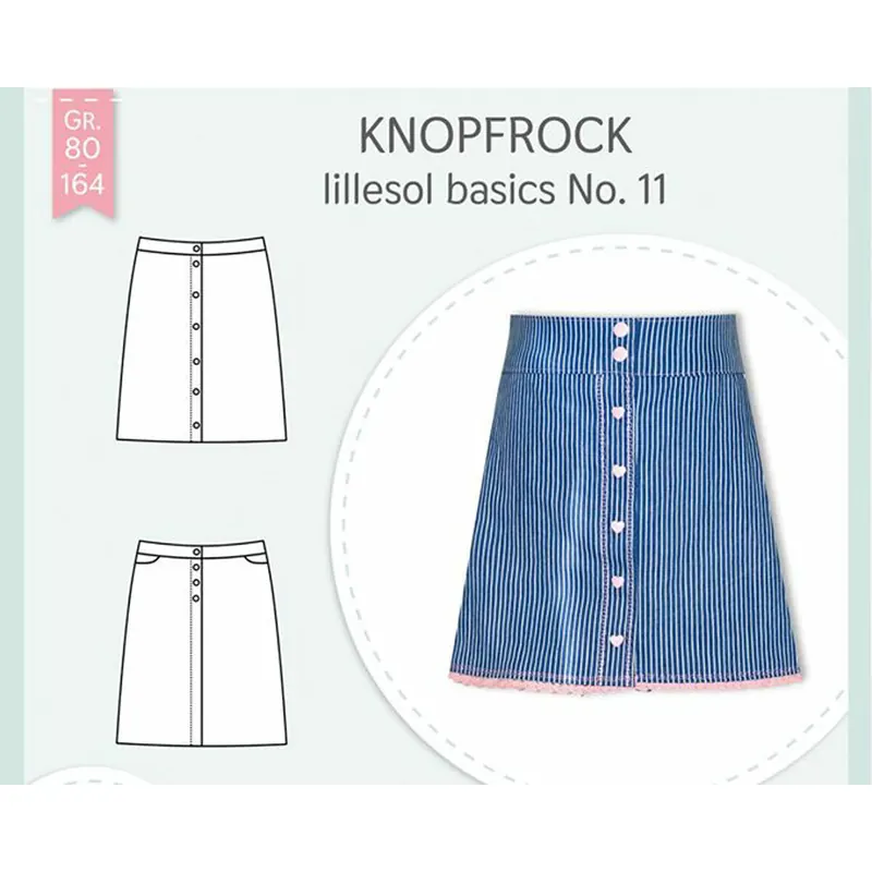 Kinder-Schnittmuster KNOPFROCK, lillesol basics No.11