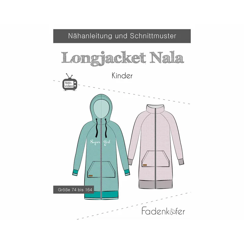 Kinder-Schnittmuster Longjacket NALA, fadenkäfer
