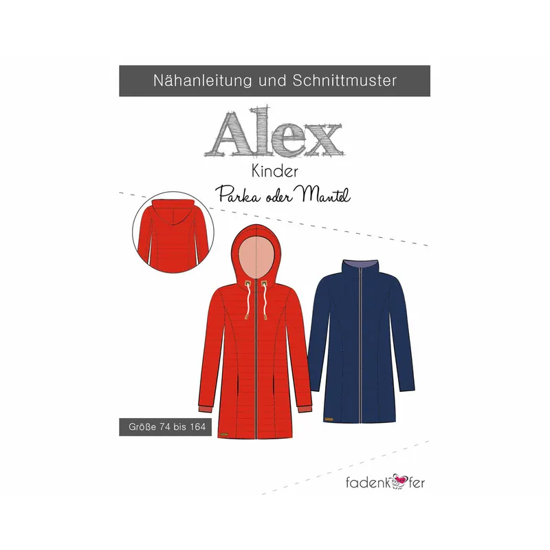 Kinder-Schnittmuster Parka ALEX, fadenkäfer