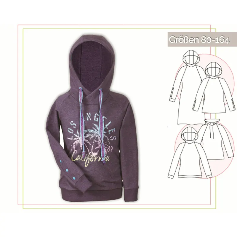 Kinder-Schnittmuster Raglan-Hoodie, lillesol basics No.65