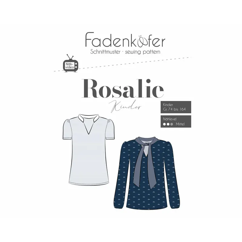 Kinder-Schnittmuster Schluppenbluse ROSALIE, fadenkäfer