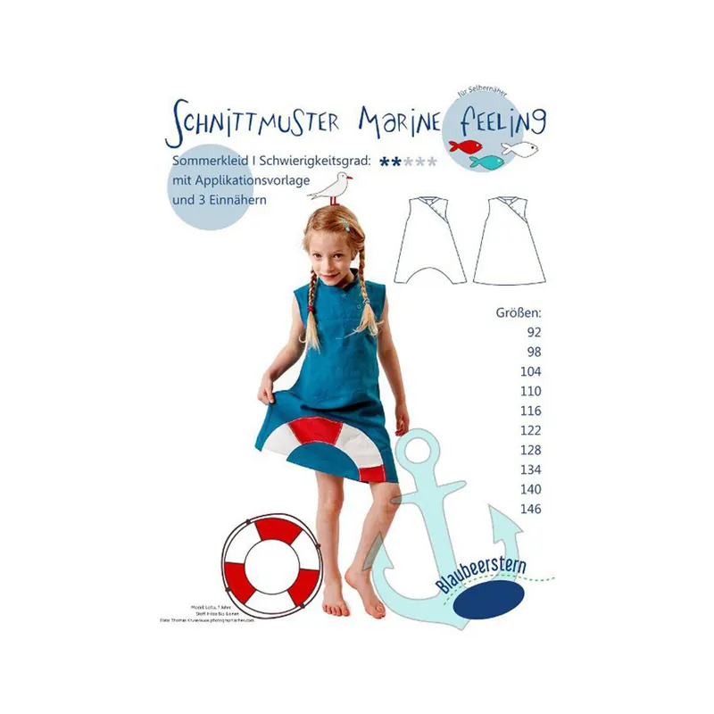 Kinder-Schnittmuster Sommerkleid MARINE FEELING, Blaubeerstern