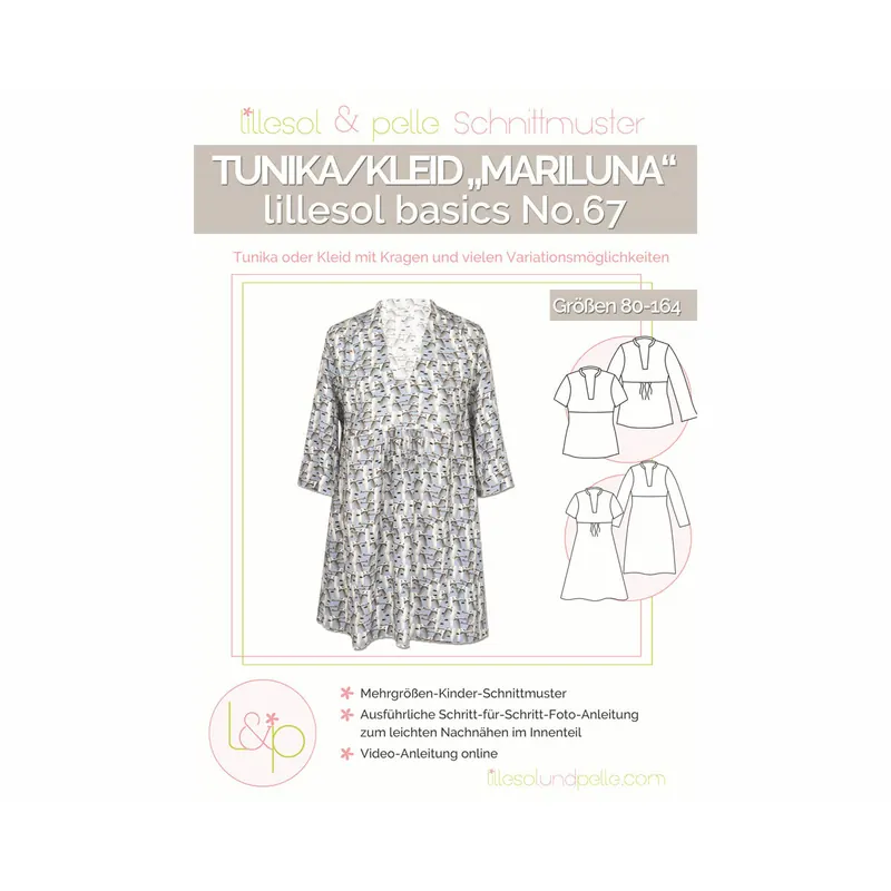 Kinder-Schnittmuster Tunika MARILUNA, lillesol basics No.67